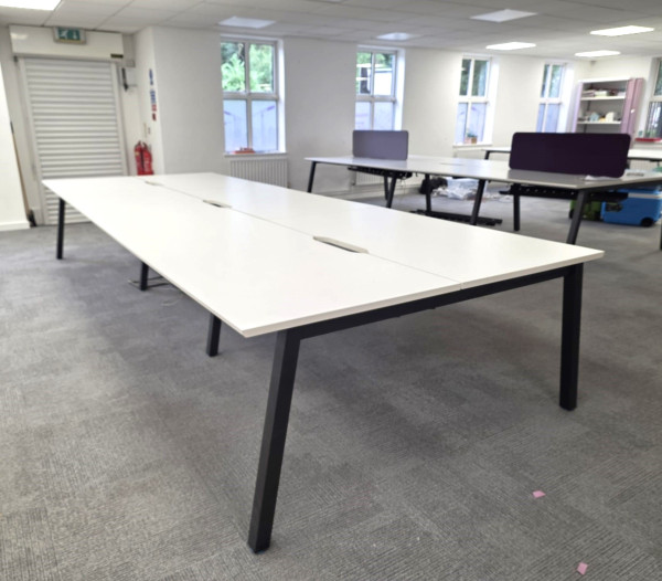 6 Person Bench Desk White