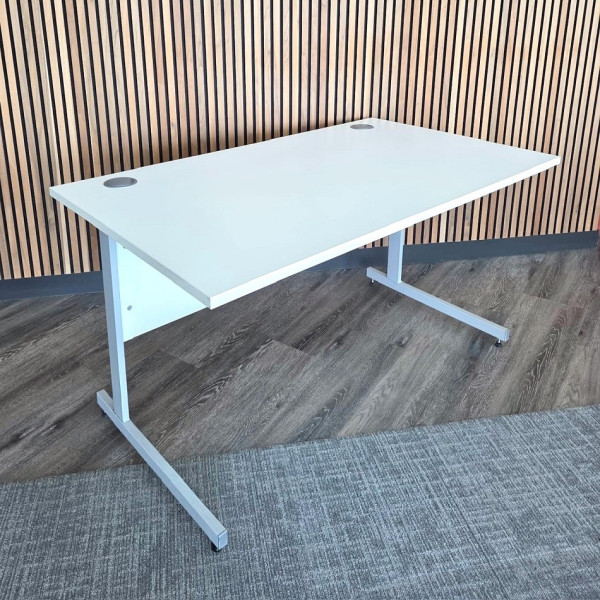 8444 DE14 Rectangular White Desk