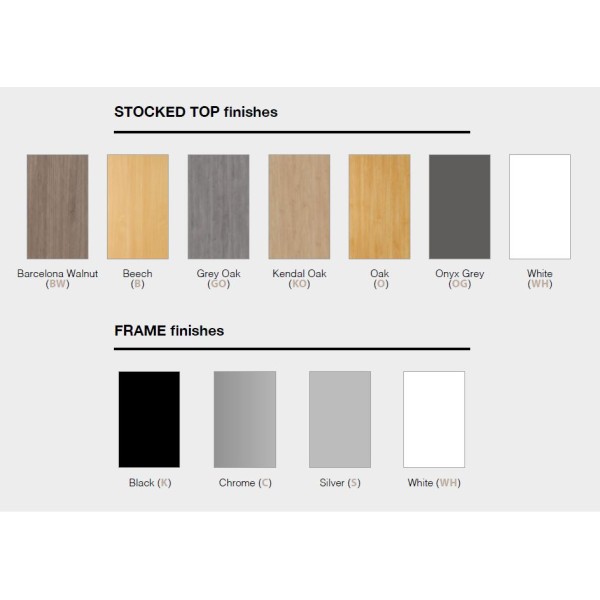 Dams Radial Table Stocked Top Frame Finishes