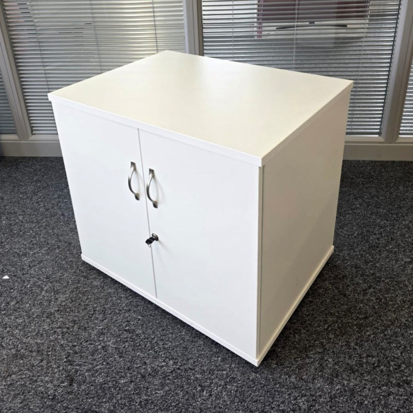 Deluxe Desk high cupboard white