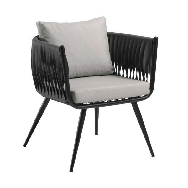 Mozzini Belt Armchair Grey Natural Cushions ZA.6766C